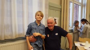 Emanuel (9) og Terje "Henger`n" Hellerud