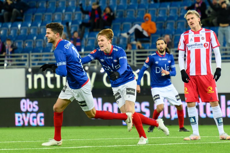 Oldrup og Christensen jubler for scoring mot Tromsø (Foto: Morten Mitchell Larød / SPORTFOTO)