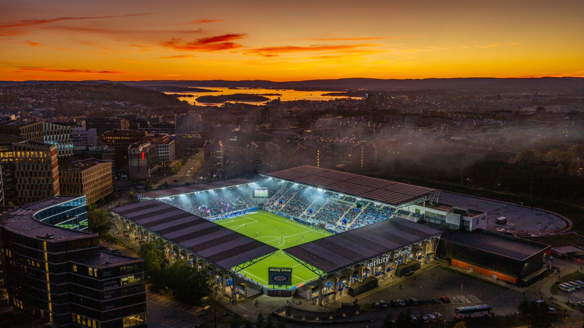 Intility Arena under Vålerenga - Brann 18/10-26. Foto: Jan-Petter Dahl/TV 2.