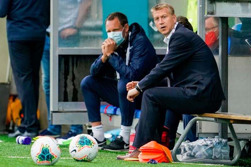 Norges landslagstrener Leif Gunnar Smerud og hans gutter fikk trent på det offensive i kampen mot tabelljumbo Gibraltar (Foto: Fredrik Hagen / NTB scanpix)
