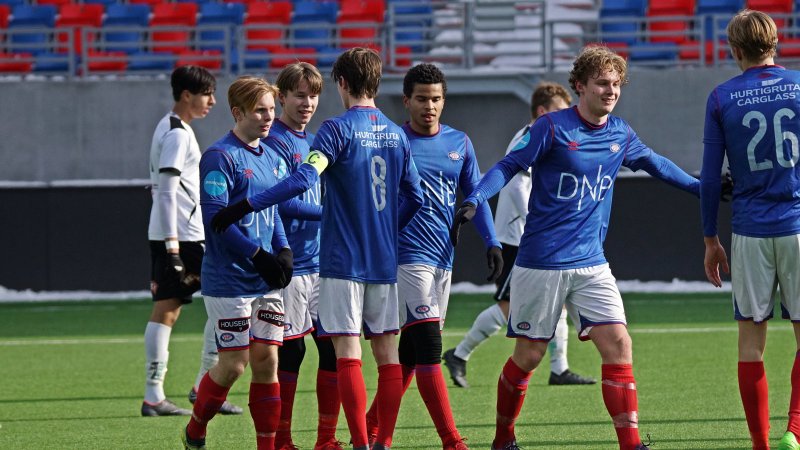Juniorgutta kunne juble for seier over Odd i søndagens treningskamp (Foto: Kenneth Berger)