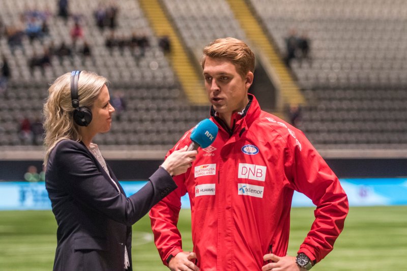 Gard Holme var godt fornøyd etter seieren over Bærum (Foto: Digitalsport)